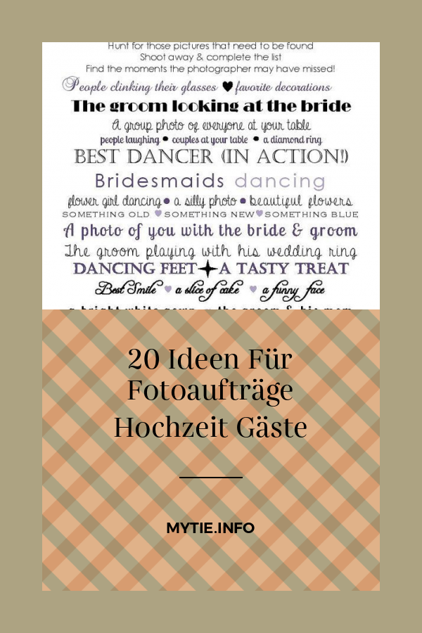 20 Ideen Für Fotoaufträge Hochzeit Gäste